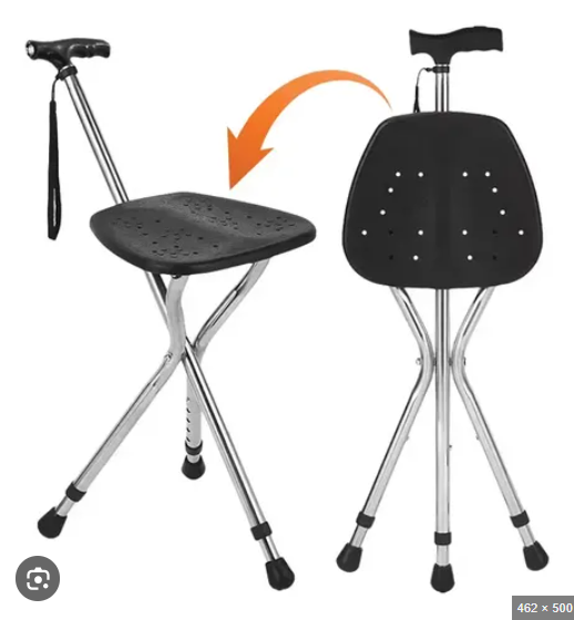 Canne Siège Pliable Réglable – Marchez et Reposez-vous Partout en Toute Sérénité